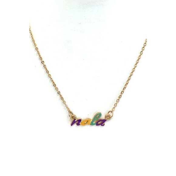 NOLA Mardi Gras Charmed Necklace Adjustable Gold 5121 - Picture 1 of 2